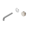 An image of Nero Tapware's Serenity Progressive Wall Basin Mixer 160mm Spout With Rome Travertine Handle Trim Kit Only Chrome