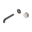 An image of Nero Tapware's Serenity Progressive Wall Basin Mixer 160mm Spout With Rome Travertine Handle Trim Kit Only Gun Metal