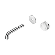 An image of Nero Tapware's Serenity Progressive Wall Basin Mixer 160mm Spout With Arabescato Corchia Handle Trim Kit Only Chrome