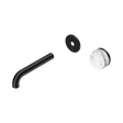 An image of Nero Tapware's Serenity Progressive Wall Basin Mixer 160mm Spout With Arabescato Corchia Handle Trim Kit Only Matt Black