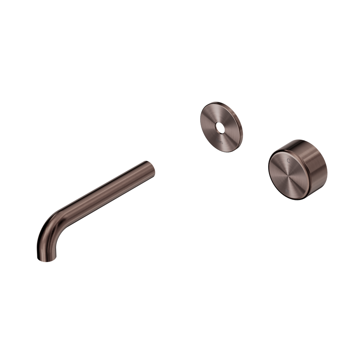 An image of Nero Tapware's Serenity Progressive Wall Basin Mixer 160mm Spout With Metal Handle Trim Kit Only Brushed Bronze