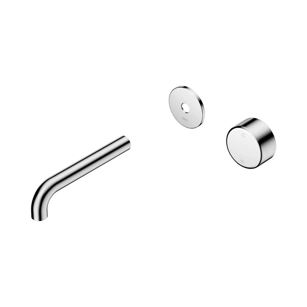 An image of Nero Tapware's Serenity Progressive Wall Basin Mixer 160mm Spout With Metal Handle Trim Kit Only Chrome