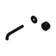 An image of Nero Tapware's Serenity Progressive Wall Basin Mixer 160mm Spout With Metal Handle Trim Kit Only Matt Black