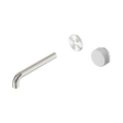 An image of Nero Tapware's Serenity Progressive Wall Basin Mixer 185mm Spout With Carrara Handle Trim Kit Only Brushed Nickel