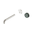 An image of Nero Tapware's Serenity Progressive Wall Basin Mixer 185mm Spout With Verde Alpi Handle Trim Kit Only Brushed Nickel