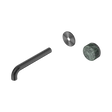 An image of Nero Tapware's Serenity Progressive Wall Basin Mixer 185mm Spout With Verde Alpi Handle Trim Kit Only Gun Metal