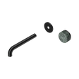 An image of Nero Tapware's Serenity Progressive Wall Basin Mixer 185mm Spout With Verde Alpi Handle Trim Kit Only Matt Black