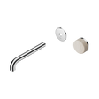 An image of Nero Tapware's Serenity Progressive Wall Basin Mixer 185mm Spout With Rome Travertine Handle Trim Kit Only Chrome