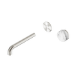 An image of Nero Tapware's Serenity Progressive Wall Basin Mixer 185mm Spout With Arabescato Corchia Handle Trim Kit Only Brushed Nickel