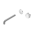 An image of Nero Tapware's Serenity Progressive Wall Basin Mixer 185mm Spout With Arabescato Corchia Handle Trim Kit Only Chrome