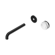 An image of Nero Tapware's Serenity Progressive Wall Basin Mixer 185mm Spout With Arabescato Corchia Handle Trim Kit Only Matt Black
