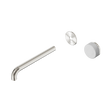 An image of Nero Tapware's Serenity Progressive Wall Basin Mixer 220mm Spout With Carrara Handle Trim Kit Only Brushed Nickel