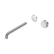 An image of Nero Tapware's Serenity Progressive Wall Basin Mixer 220mm Spout With Carrara Handle Trim Kit Only Chrome