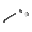 An image of Nero Tapware's Serenity Progressive Wall Basin Mixer 220mm Spout With Carrara Handle Trim Kit Only Gun Metal