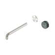 An image of Nero Tapware's Serenity Progressive Wall Basin Mixer 220mm Spout With Verde Alpi Handle Trim Kit Only Brushed Nickel