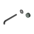 An image of Nero Tapware's Serenity Progressive Wall Basin Mixer 220mm Spout With Verde Alpi Handle Trim Kit Only Gun Metal