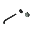 An image of Nero Tapware's Serenity Progressive Wall Basin Mixer 220mm Spout With Verde Alpi Handle Trim Kit Only Matt Black