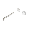 An image of Nero Tapware's Serenity Progressive Wall Basin Mixer 220mm Spout With Arabescato Corchia Handle Trim Kit Only Brushed Nickel