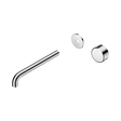 An image of Nero Tapware's Serenity Progressive Wall Basin Mixer 220mm Spout With Metal Handle Trim Kit Only Chrome