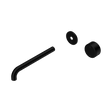 An image of Nero Tapware's Serenity Progressive Wall Basin Mixer 220mm Spout With Metal Handle Trim Kit Only Matt Black