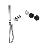 An image of Nero Tapware's Serenity Progressive Shower System With Marquina Black Handle And Slim Shower Trim Kit Only Chrome