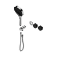 An image of Nero Tapware's Serenity Progressive Shower System With Marquina Black Handle And Serenity Hand Shower Trim Kit Only Chrome