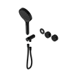 An image of Nero Tapware's Serenity Progressive Shower System With Marquina Black Handle And Serenity Hand Shower Trim Kit Only Matt Black
