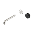An image of Nero Tapware's Serenity Progressive Wall Basin Mixer 185mm Spout With Marquina Black Handle Trim Kit Only Brushed Nickel