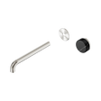An image of Nero Tapware's Serenity Progressive Wall Basin Mixer 220mm Spout With Marquina Black Handle Trim Kit Only Brushed Nickel