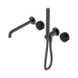 An image of Nero Tapware's Serenity Progressive Shower System With Spout With Marquina Black Handle And Slim Shower Gun Metal