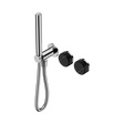 An image of Nero Tapware's Serenity Progressive Shower System With Marquina Black Handle And Slim Shower Chrome