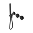 An image of Nero Tapware's Serenity Progressive Shower System With Marquina Black Handle And Slim Shower Gun Metal