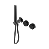 An image of Nero Tapware's Serenity Progressive Shower System With Marquina Black Handle And Slim Shower Gun Metal