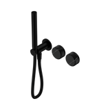 An image of Nero Tapware's Serenity Progressive Shower System With Marquina Black Handle And Slim Shower Matt Black