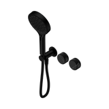 An image of Nero Tapware's Serenity Progressive Shower System With Marquina Black Handle And Serenity Hand Shower Matt Black