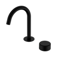 An image of Nero Tapware's Serenity Progressive Basin Mixer Arc Spout With Marquina Black Handle Matt Black