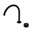 An image of Nero Tapware's Serenity Progressive Bath/Kitchen Mixer Arc Spout With Marquina Black Handle Matt Black