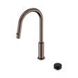 An image of Nero Tapware's Serenity Progressive Pull Out Kitchen Set With Marquina Black Handle Brushed Bronze