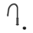 An image of Nero Tapware's Serenity Progressive Pull Out Kitchen Set With Marquina Black Handle Gun Metal