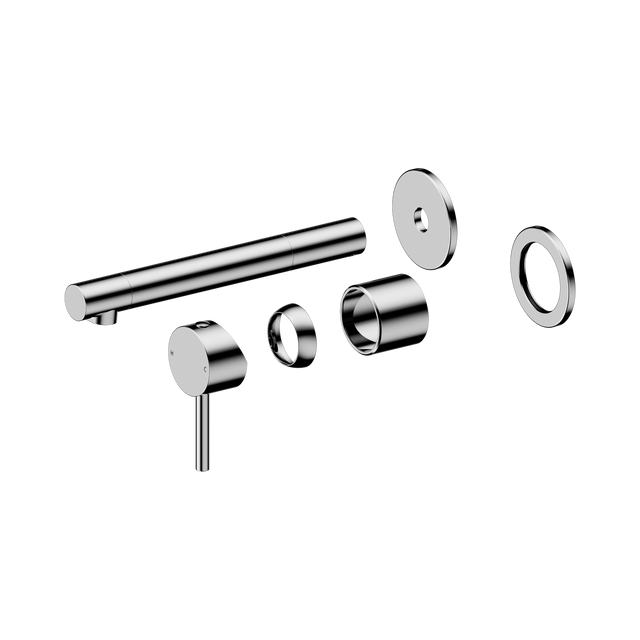 An image of Nero Tapware Dolce II Wall Basin/Bath Mixer Separate Back Plate Trim Kits Only Chrome