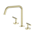 An image of Nero Tapware Mecca Bath/Kitchen Set Edge Spout II Brushed Gold