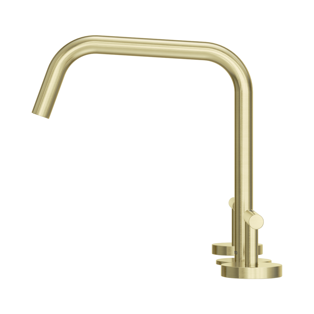 An image of Nero Tapware Mecca Bath/Kitchen Set Edge Spout II Brushed Gold
