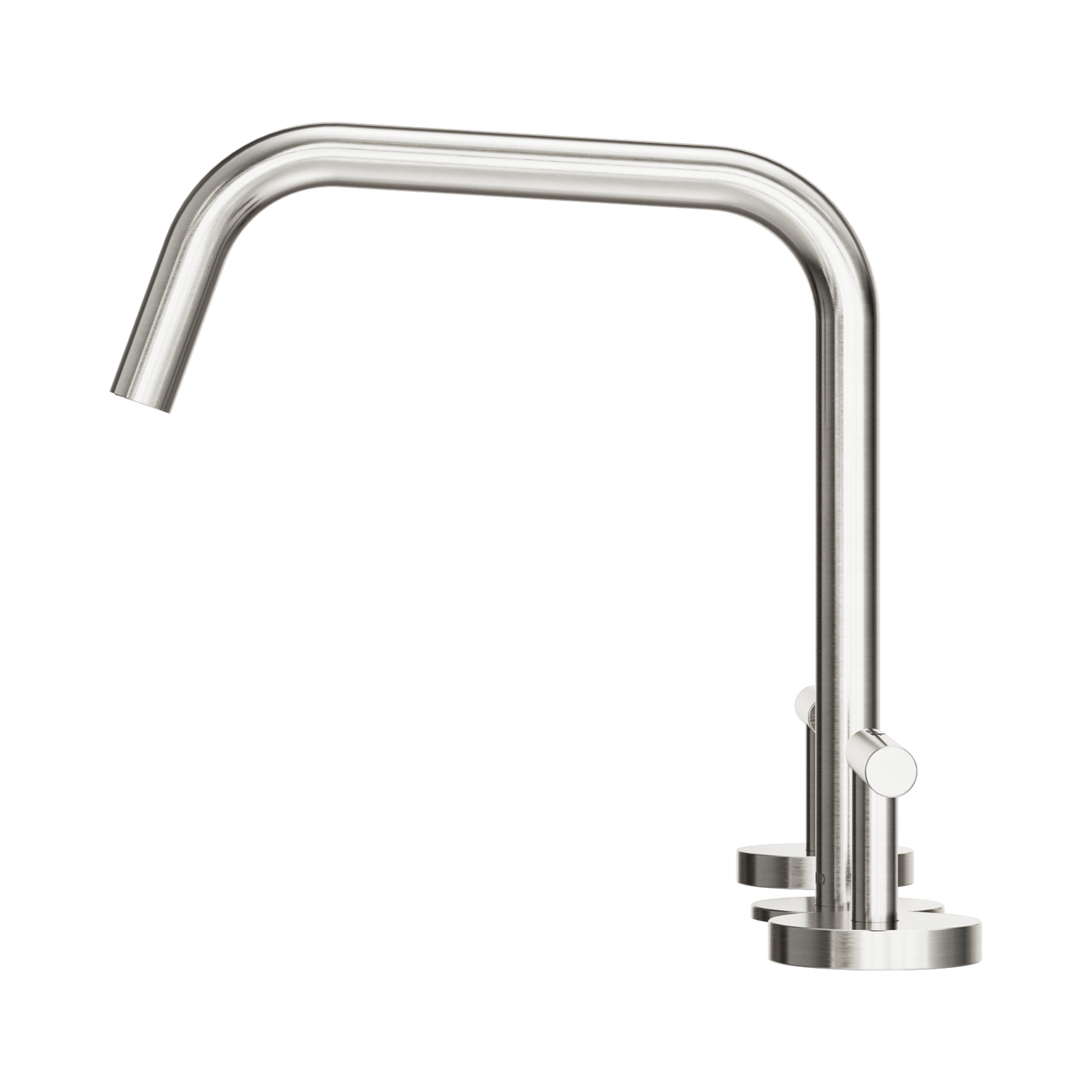 An image of Nero Tapware Mecca Bath/Kitchen Set Edge Spout II Brushed Nickel