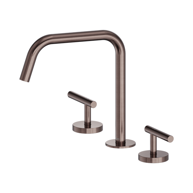 An image of Nero Tapware Mecca Bath/Kitchen Set Edge Spout II Brushed Bronze