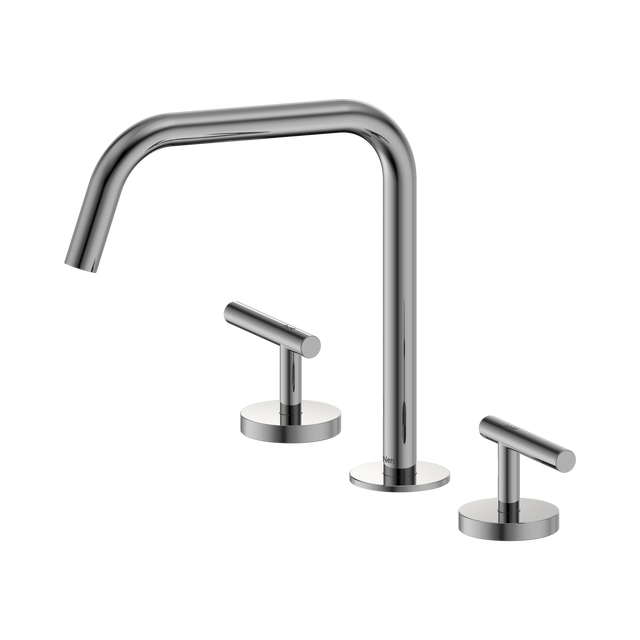 An image of Nero Tapware Mecca Bath/Kitchen Set Edge Spout II Chrome