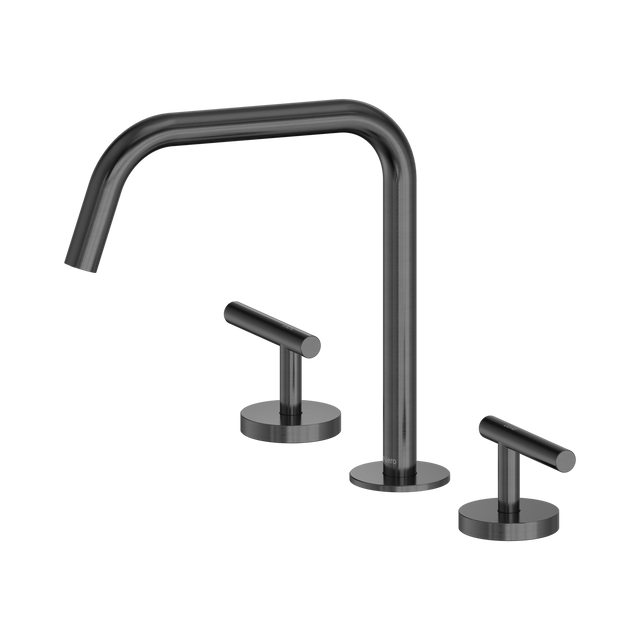 An image of Nero Tapware Mecca Bath/Kitchen Set Edge Spout II Gun Metal