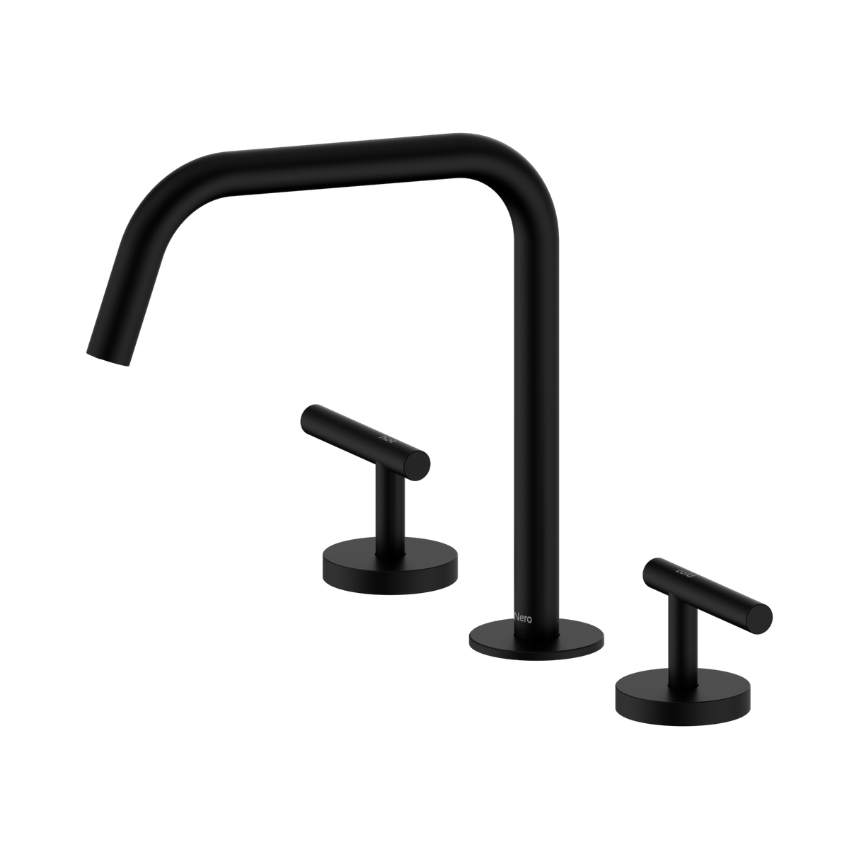 An image of Nero Tapware Mecca Bath/Kitchen Set Edge Spout II Matte Black