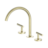An image of Nero Tapware Mecca Bath/Kitchen Set Arc Spout Brushed Gold