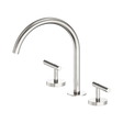 An image of Nero Tapware Mecca Bath/Kitchen Set Arc Spout Brushed Nickel