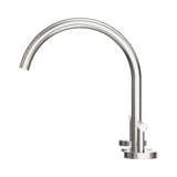 An image of Nero Tapware Mecca Bath/Kitchen Set Arc Spout Brushed Nickel